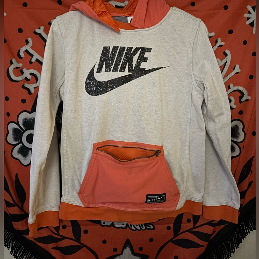Nike Gray and Orange Hoodie Youth XL